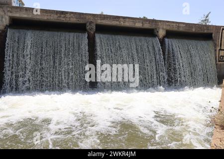 Madrid, 11/08/2022. Situazione idraulica con abbondante acqua nel serbatoio di Valmayor, nell'area settentrionale del CAM. Foto Jaime García. ARCHDC. Crediti: Album / Archivo ABC / Jaime García Foto Stock