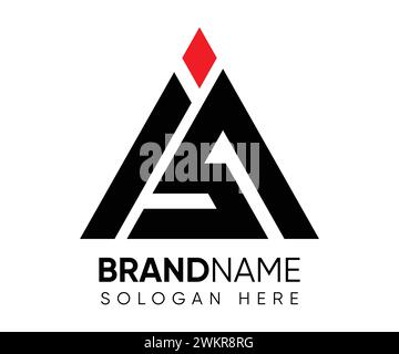 i s modello vettoriale di design del logo Illustrazione Vettoriale