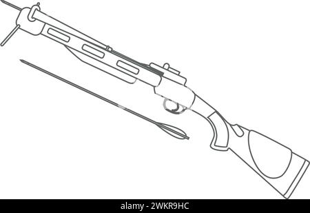 Balestra di caccia tradizionale con bulloni icona profilo isolato in stile piatto. Illustrazione vettoriale. Illustrazione Vettoriale