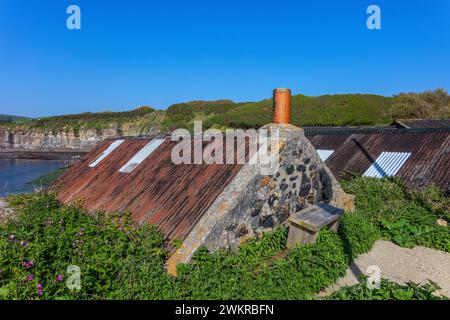 cottage per la pesca kimmeridge bay dorset inghilterra regno unito Foto Stock