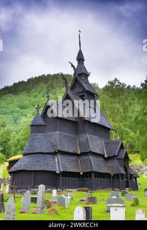 Borgund doga Chiesa, Norvegia Foto Stock