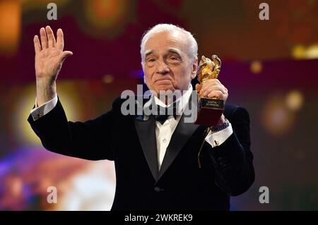 Martin Scorsese bei der Verleihung des Goldenen Ehrenbären an Martin Scorsese auf der Berlinale 2024 / 74. Internationale Filmfestspiele Berlin im Berlinale Palast. Berlino, 20.02.2024 Foto Stock