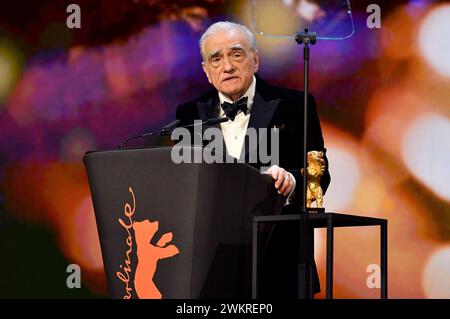 Martin Scorsese bei der Verleihung des Goldenen Ehrenbären an Martin Scorsese auf der Berlinale 2024 / 74. Internationale Filmfestspiele Berlin im Berlinale Palast. Berlino, 20.02.2024 Foto Stock