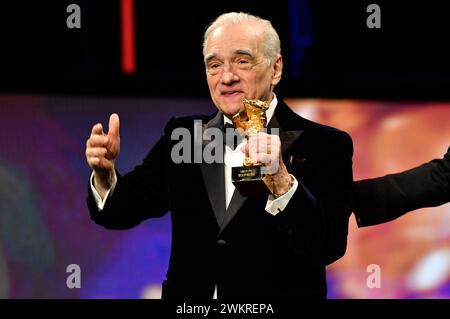 Martin Scorsese bei der Verleihung des Goldenen Ehrenbären an Martin Scorsese auf der Berlinale 2024 / 74. Internationale Filmfestspiele Berlin im Berlinale Palast. Berlino, 20.02.2024 Foto Stock