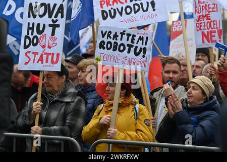 Liberty Ostrava, Ostrava. 22 febbraio 2024. Manifestazione di protesta sindacale per la conservazione della produzione di acciaio a Liberty Ostrava, Ostrava, Repubblica Ceca, 22 febbraio 2024. Crediti: Jaroslav Ozana/CTK Photo/Alamy Live News Foto Stock