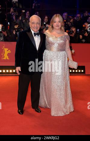 Martin Scorsese mit Tochter Francesca Scorsese bei der Verleihung des Goldenen Ehrenbären an Martin Scorsese auf der Berlinale 2024 / 74. Internationale Filmfestspiele Berlin im Berlinale Palast. Berlino, 20.02.2024 Foto Stock