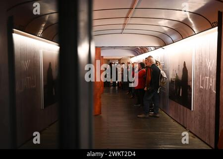 Firenze, Italia. 22 febbraio 2024. Foto massimo Paolone/LaPresse 22 febbraio 2024 - Firenze, Italia - il treno del ricordo - stazione di Firenze 22 febbraio 2024 Firenze, Italia - il treno della memoria - stazione di Firenze credito: LaPresse/Alamy Live News Foto Stock