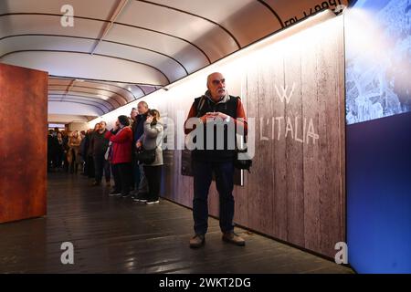 Firenze, Italia. 22 febbraio 2024. Foto massimo Paolone/LaPresse 22 febbraio 2024 - Firenze, Italia - il treno del ricordo - stazione di Firenze 22 febbraio 2024 Firenze, Italia - il treno della memoria - stazione di Firenze credito: LaPresse/Alamy Live News Foto Stock