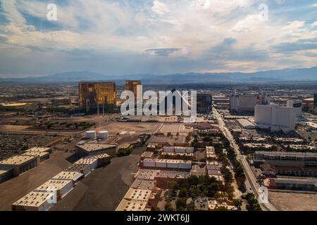 Mandalay Hotel e Luxor Hotel Vista aerea Foto Stock