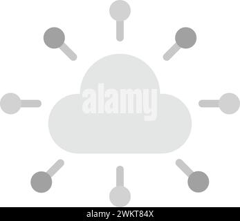 Immagine vettoriale icona rete cloud. Illustrazione Vettoriale