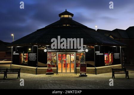 Centro informazioni turistiche, Chesterfield Town, Derbyshire, Inghilterra, Regno Unito Foto Stock