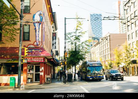 Vancouver BC, Canada - 2 settembre 2019 Vista del centro cittadino di Big megapolis. Foto di alta qualità Foto Stock