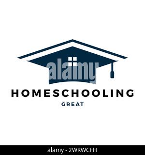 Icona Homeschooling modello di progettazione del logo Illustrazione Vettoriale
