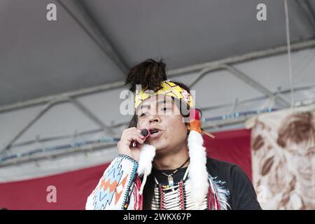 La Courneuve, Francia. 13 settembre 2014. I peruviani si esibiscono sul palco al Fête de l'Humanité di la Courneuve, Francia Foto Stock