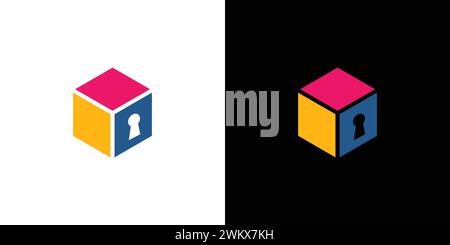 Design con logo Smple e colorato Key Box Illustrazione Vettoriale