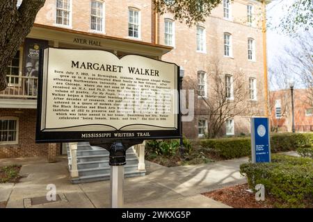 Jackson, MS - 7 febbraio 2024: Marcatore Margaret Walker sul Mississippi Writers Trail nel campus della Jackson State University Foto Stock