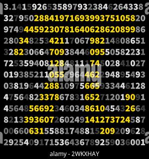 Happy PI Day - banner 3,14. Illustrazione vettoriale moderna dei numeri Pi gialli concetto matematico Illustrazione Vettoriale