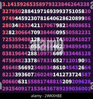 Banner 3,14 Happy PI Day. PI Numbers Maths Concept illustrazione vettoriale moderna a colori Illustrazione Vettoriale