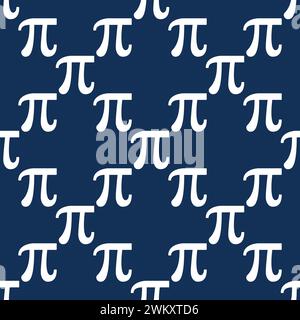 PI Sign Vector Mathematics and Science Concept pattern senza cuciture con sfondo blu Illustrazione Vettoriale
