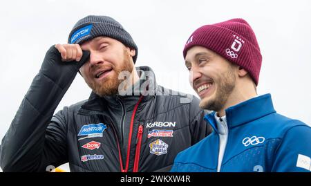 10.02.2024 Oberhof -WC Rennschlitten - Frauen - v.l.Toni Eggert und Sascha Benecken GER Pressefoto : Gerhard König WC-Rennschlitten *** 10 02 2024 Oberhof WC Luge Women f l Toni Eggert e Sascha Benecken GER Press Photo Gerhard König WC Luge Foto Stock