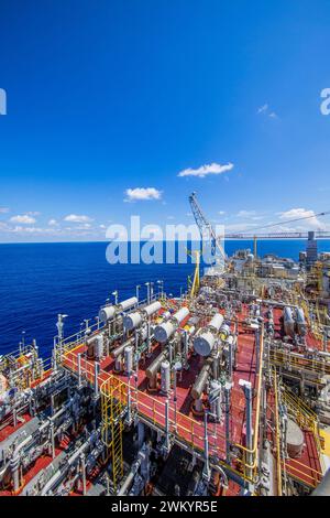 Produzione di petrolio e gas al largo del Golfo del Messico Foto Stock