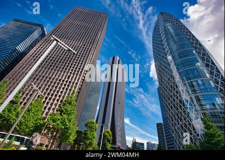 Edifici, quartiere di Shinjuku a Tokyo, Giappone Foto Stock