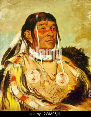 George Catlin - Sha-có-Pay, i sei, Capo delle Pianure Ojibwa - 1832 Foto Stock