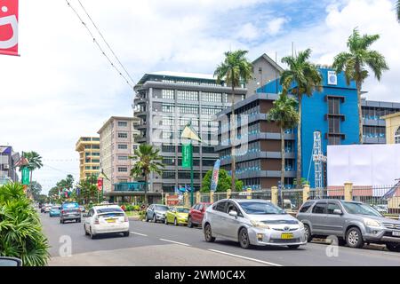 Scena di strada, Victoria Parade, Suva, viti Levu, Repubblica delle Figi Foto Stock