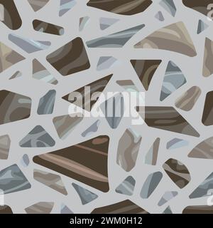 Motivo terrazzo senza cuciture. Pavimentazione classica colorata. Illustrazione Vettoriale