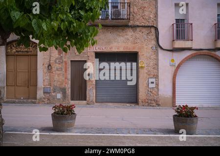 L'Intendencia o magazzino di rifornimenti delle XV Brigate internazionali a Marçà, in Catalogna, utilizzato durante l'offensiva dell'Ebro dal luglio al novembre 1938 Foto Stock