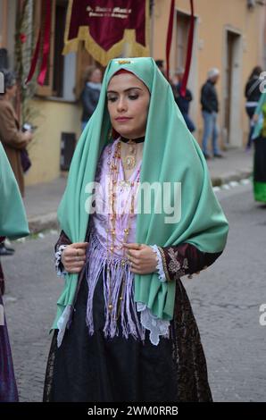 Sant'Antioco, Sardegna - 04.16.2018: Processione religiosa di Sant'Antioco Foto Stock