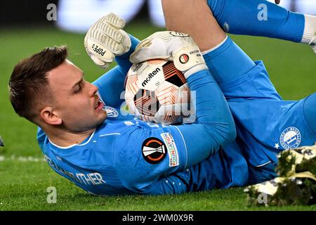 Timon Wellenreuther del Feyenoord durante la partita di calcio di Europa League tra AS Roma e Feyenoord allo stadio Olimpico di Roma (Italia), 22 febbraio 2024. Foto Stock