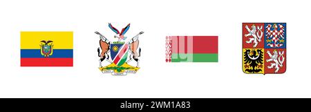Mappa delle bandiere della Namibia, stemma delle Bahamas, bandiera