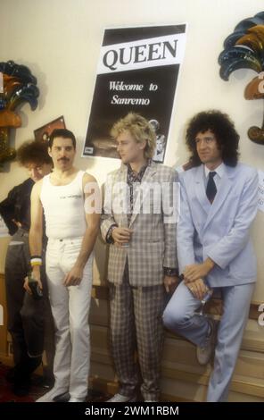 MME4711888 gruppo rock britannico Queen nel 1984. Sanremo; (add.info.: band rock britannica Queen nel 1984. Sanremo); © Marcello Mencarini. Tutti i diritti riservati 2024. Foto Stock