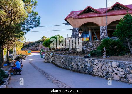 Stazione superiore della funivia sul Monte Calamorro. Benalmádena, Málaga, Andalucía, Spagna, Europa Foto Stock