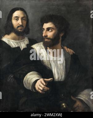 Raffaello; Raffaello Sanzio, Self Portait with a Friend, 1515 circa, olio su tela, Parigi, Louvre Foto Stock