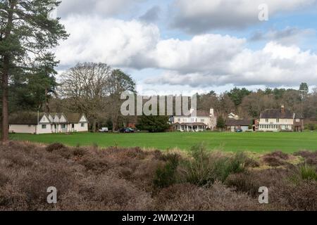 Blackheath Cricket Club e campo nel villaggio del Surrey, Inghilterra, Regno Unito, adiacente al Blackheath Common Foto Stock