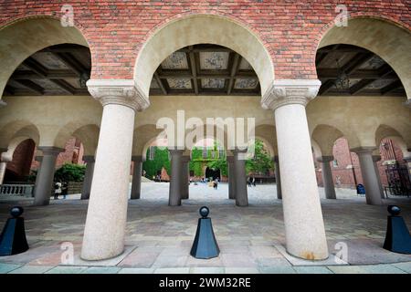 Portici all'interno del municipio di Stoccolma - Stadshuset, Svezia Foto Stock