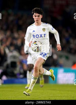 Archie Gray del Leeds United durante lo Sky Bet Championship match a Elland Road, Leeds. Data foto: Venerdì 23 febbraio 2024. Foto Stock