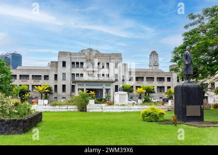 Edificio governativo Suva (Dipartimento giudiziario), Victoria Parade, Suva, viti Levu, Repubblica delle Figi Foto Stock