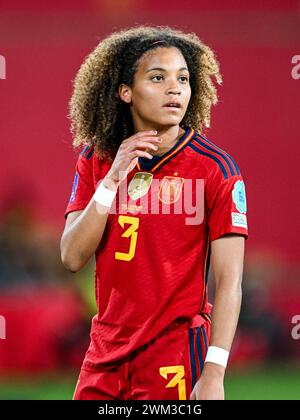 SIVIGLIA - Vicky Lopez di Spagna durante la semifinale di UEFA Nations League tra Spagna e Paesi Bassi all'Estadio de la Cartuja il 23 febbraio 2024 a Siviglia, Spagna. ANP GERRIT VAN COLOGNE Foto Stock