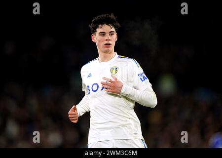 Archie Gray del Leeds United durante lo Sky Bet Championship match a Elland Road, Leeds. Data foto: Venerdì 23 febbraio 2024. Foto Stock