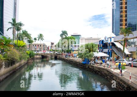 Nabukalou Creek, Scott Street, Suva, viti Levu, Repubblica delle Figi Foto Stock