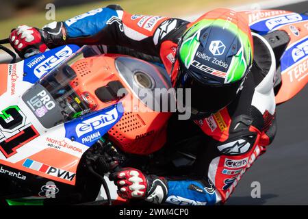 Phillip Island, Australia, 24 febbraio 2024. Michael Ruben Rinaldi dell'Italia sul Team Motocorsa Racing Ducati Panigale V4R durante i Campionati Mondiali Australiani Motul FIM Superbike al Phillip Island Grand Prix Circuit il 24 febbraio 2024 a Phillip Island, Australia. Crediti: Dave Hewison/Speed Media/Alamy Live News Foto Stock