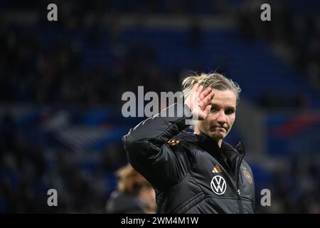 Lione, Francia. 23 febbraio 2024. Calcio, donne: Nations League A Women, Francia - Germania, play-off round, semifinale, Groupama Stadium. La tedesca Alexandra Popp. Crediti: Sebastian Christoph Gollnow/dpa/Alamy Live News Foto Stock