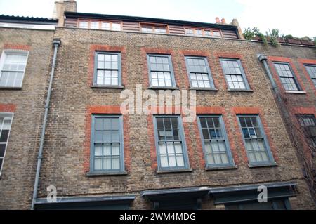 Case cittadine, Princelet Street, Spitalfields, East London, Londra, REGNO UNITO Foto Stock