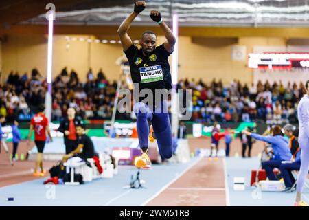 TEDDY TAMGHO (fra) gareggia nella finale Triple Jump Men durante il World Athletics Indoor Tour Gold Madrid 24 il 23 febbraio 2024 al Polideportivo Gallur di Madrid, Spagna Foto Stock