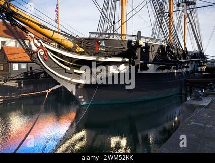 HMS Trincomalee una fregata del 1817 completamente restaurata ad Hartlepool Foto Stock