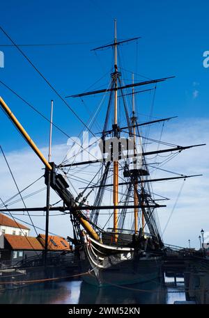 HMS Trincomalee, fregata del 1817 completamente ristrutturata ad Hartlepool Foto Stock