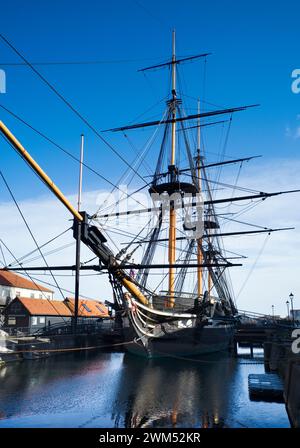 HMS Trincomalee ora rinnovata e ormeggiata ad Hartlepool Foto Stock